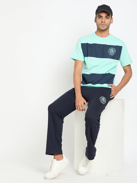 Navy Blue Colorblocked Co Ords