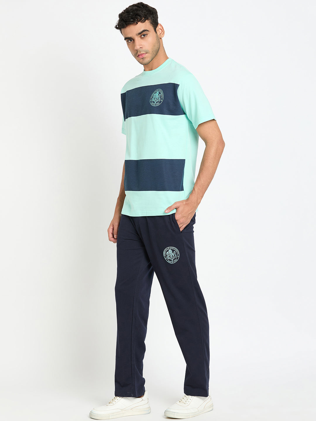 Navy Blue Colorblocked Co Ords