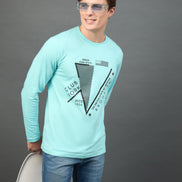 Sky Blue Printed T-Shirt