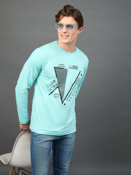 Sky Blue Printed T-Shirt