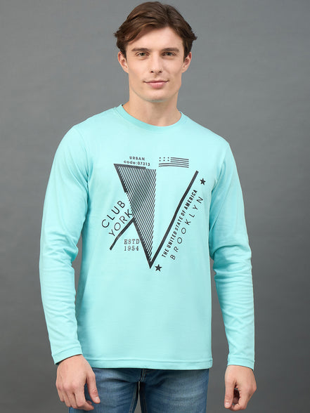Sky Blue Printed T-Shirt