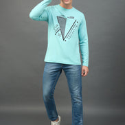 Sky Blue Printed T-Shirt