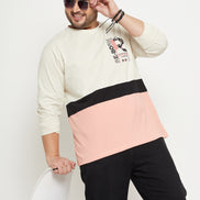 Off White Colorblocked Plus Size T-Shirt