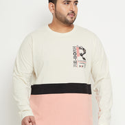 Off White Colorblocked Plus Size T-Shirt