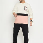 Off White Colorblocked Plus Size T-Shirt