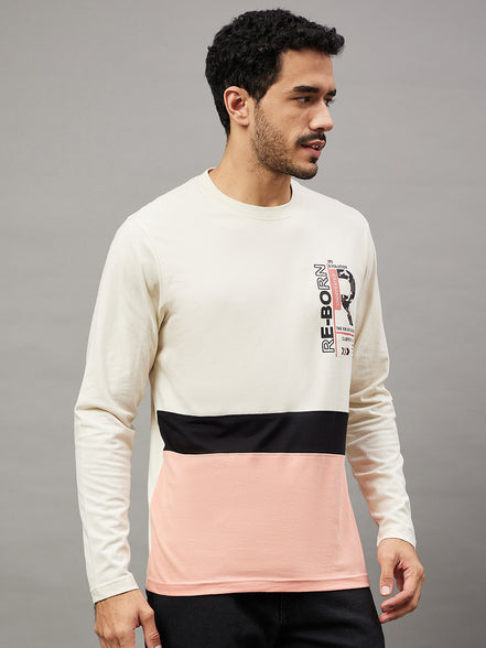 Off White Colorblocked T-Shirt