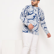 Light Grey Printed Plus Size T-Shirt