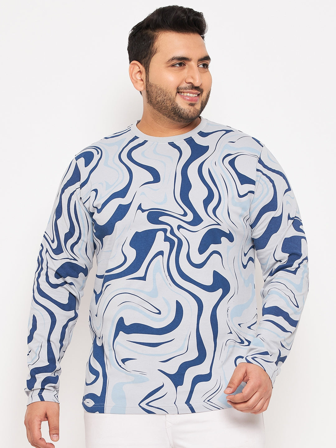 Light Grey Printed Plus Size T-Shirt