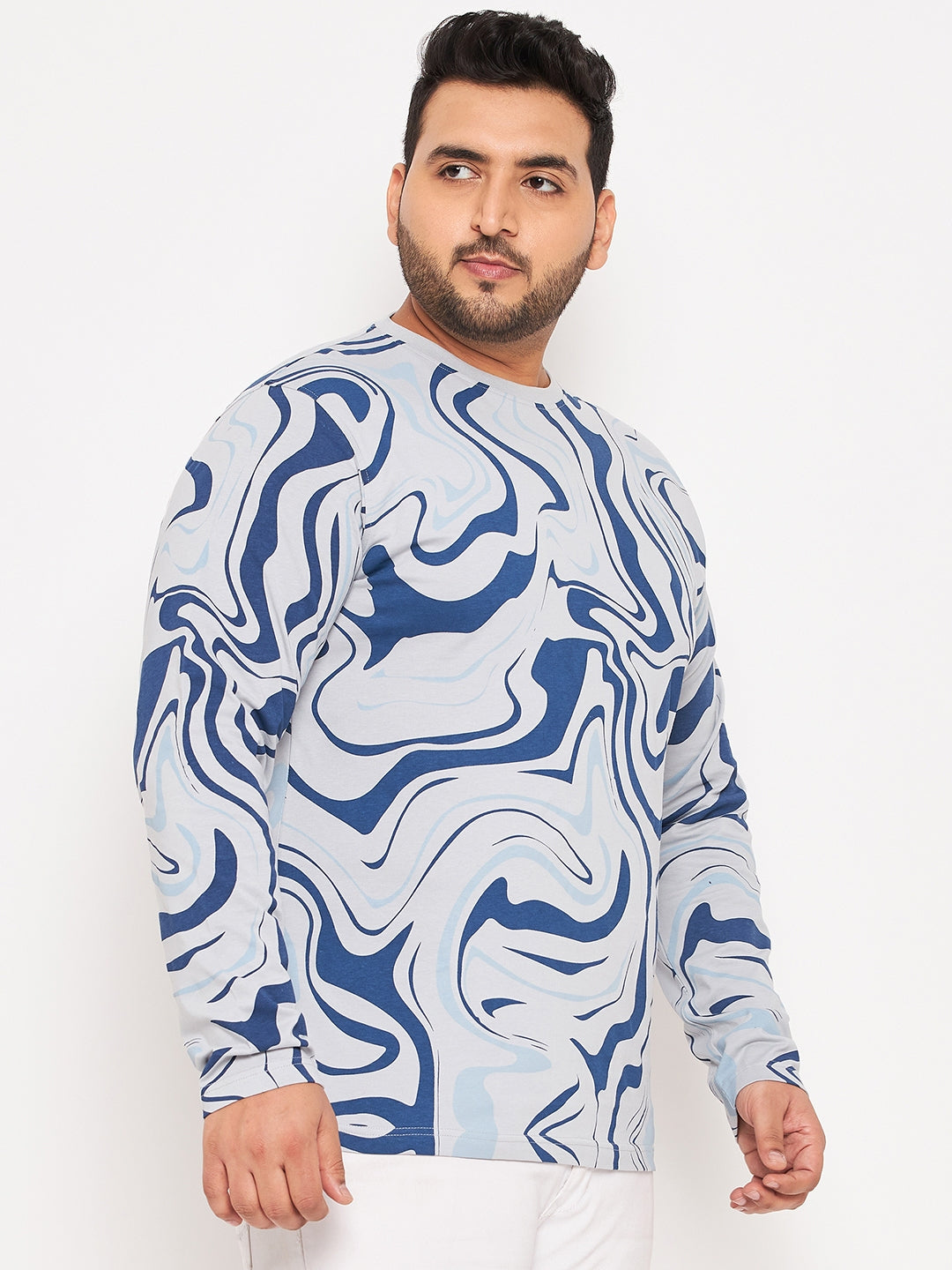 Light Grey Printed Plus Size T-Shirt