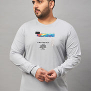 Light Grey Printed Plus active T-Shirt
