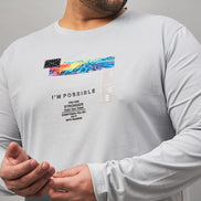 Light Grey Printed Plus active T-Shirt