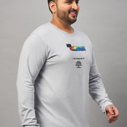 Light Grey Printed Plus active T-Shirt