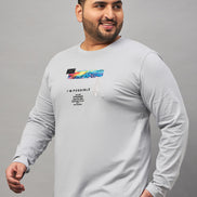 Light Grey Printed Plus active T-Shirt