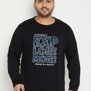 Black Printed Plus Size T-Shirt