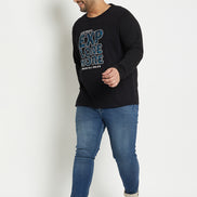 Black Printed Plus Size T-Shirt