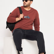 Brown Printed Plus Size T-Shirt