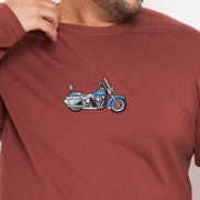 Brown Printed Plus Size T-Shirt