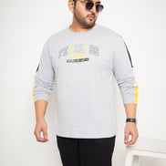 Light Grey Printed Plus Size Tshirt