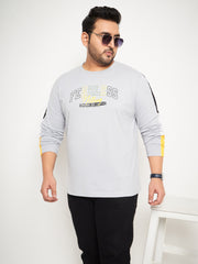 Light Grey Printed Plus Size Tshirt