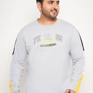 Light Grey Printed Plus Size Tshirt