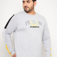 Light Grey Printed Plus Size Tshirt