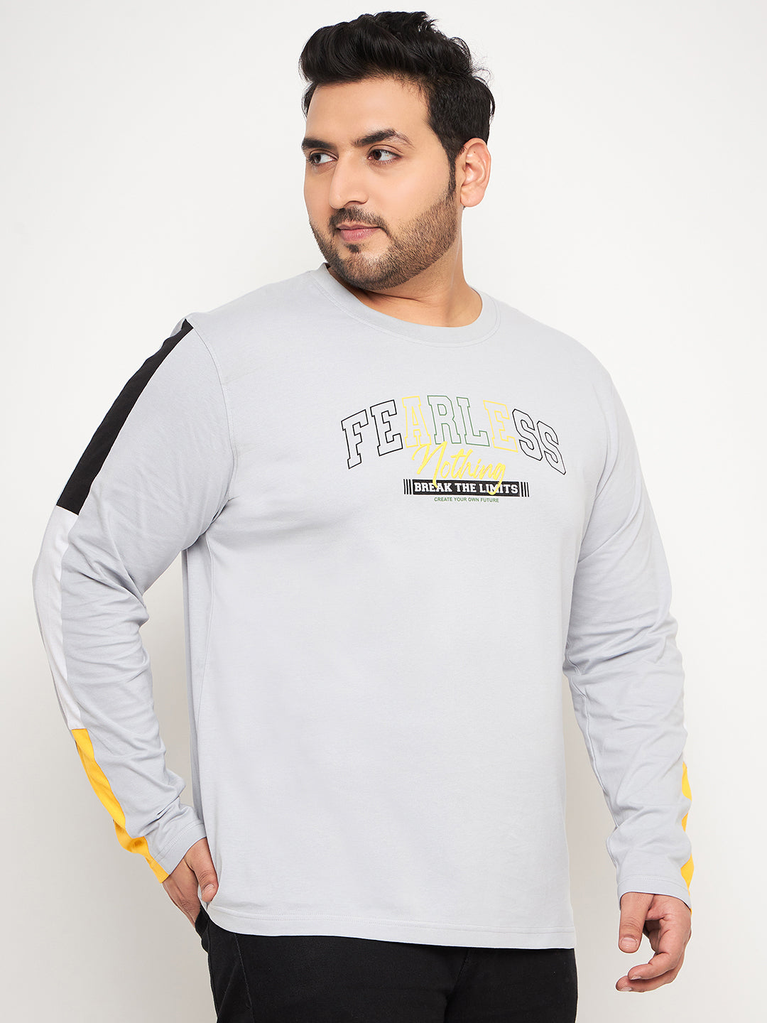 Light Grey Printed Plus Size Tshirt