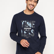 Navy Blue Printed Tshirt