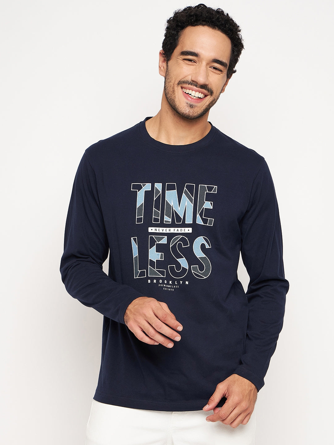 Navy Blue Printed Tshirt