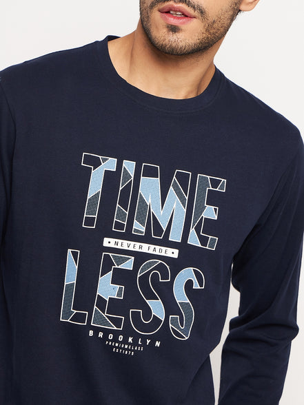 Navy Blue Printed Tshirt