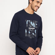 Navy Blue Printed Tshirt