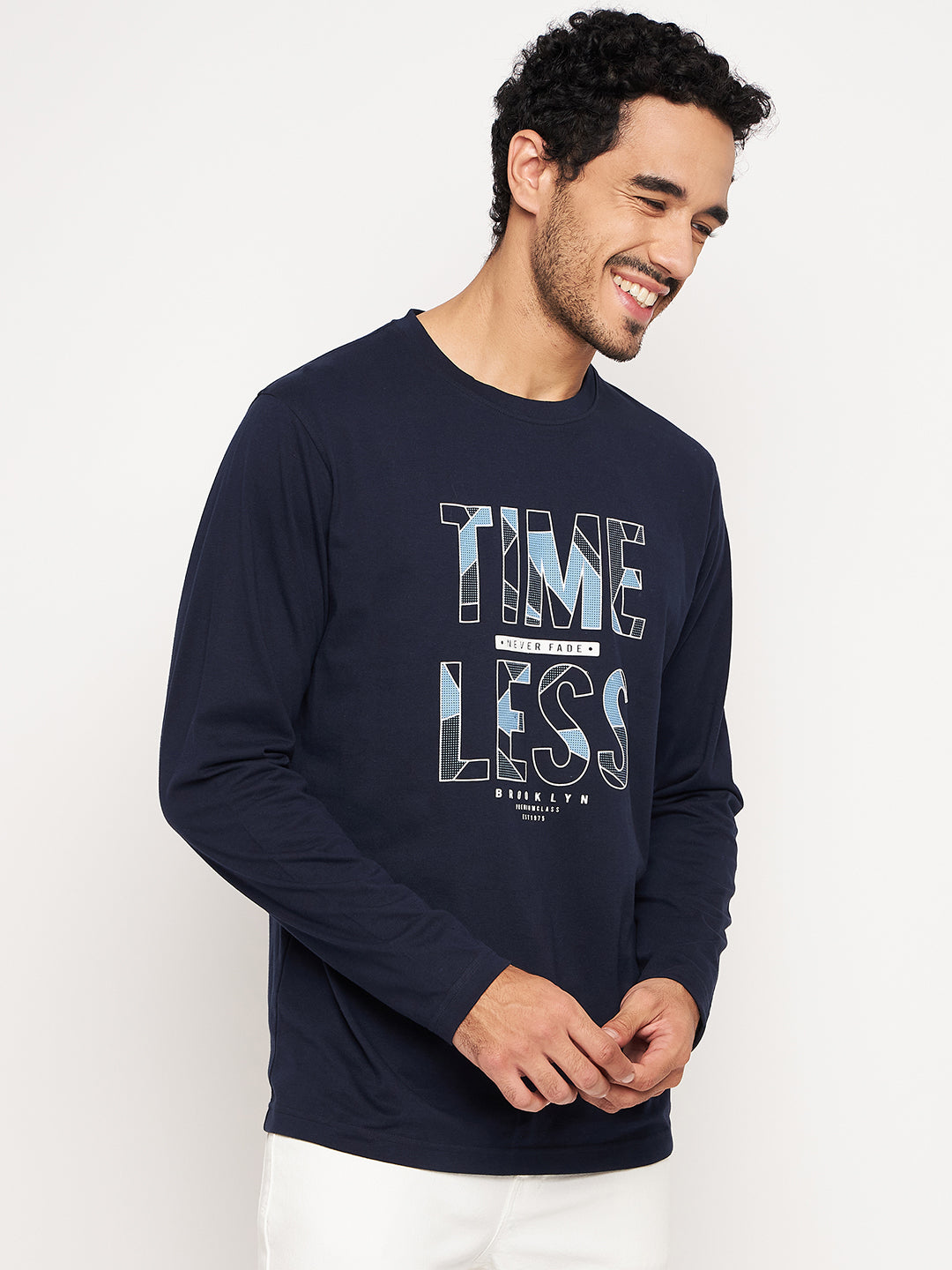 Navy Blue Printed Tshirt