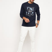 Navy Blue Printed Tshirt