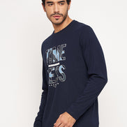 Navy Blue Printed Tshirt