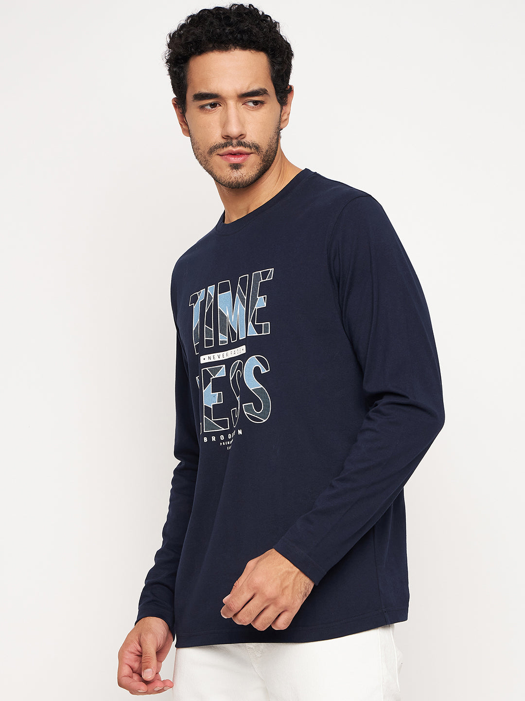 Navy Blue Printed Tshirt
