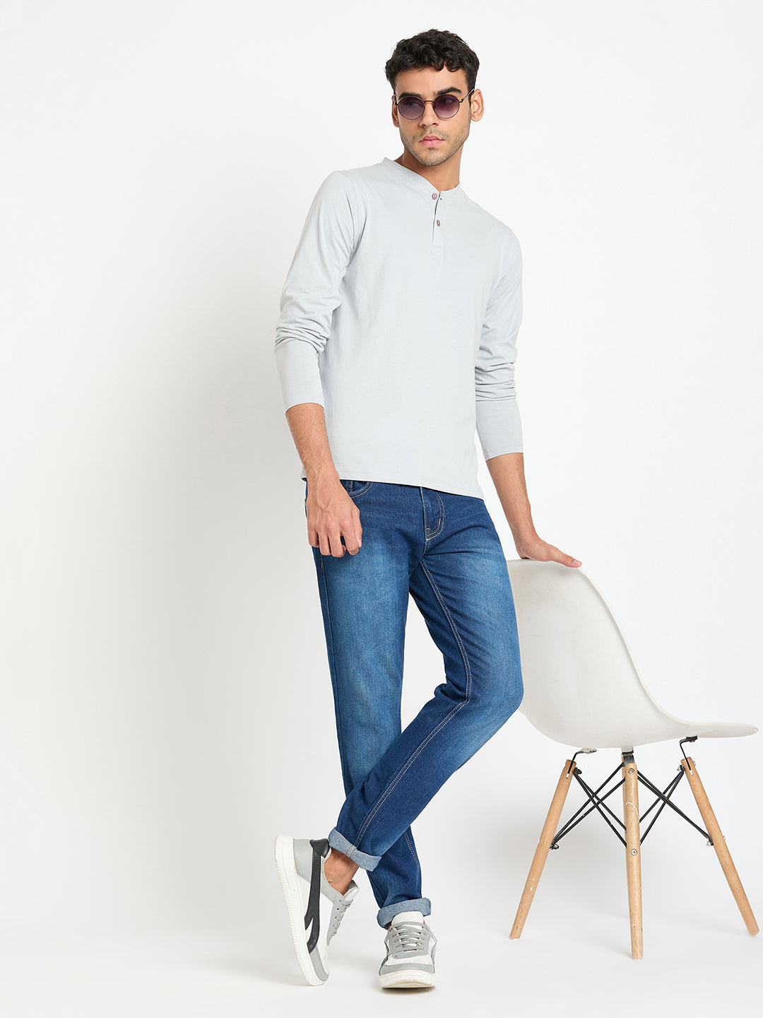 Light Grey Solid T-Shirt