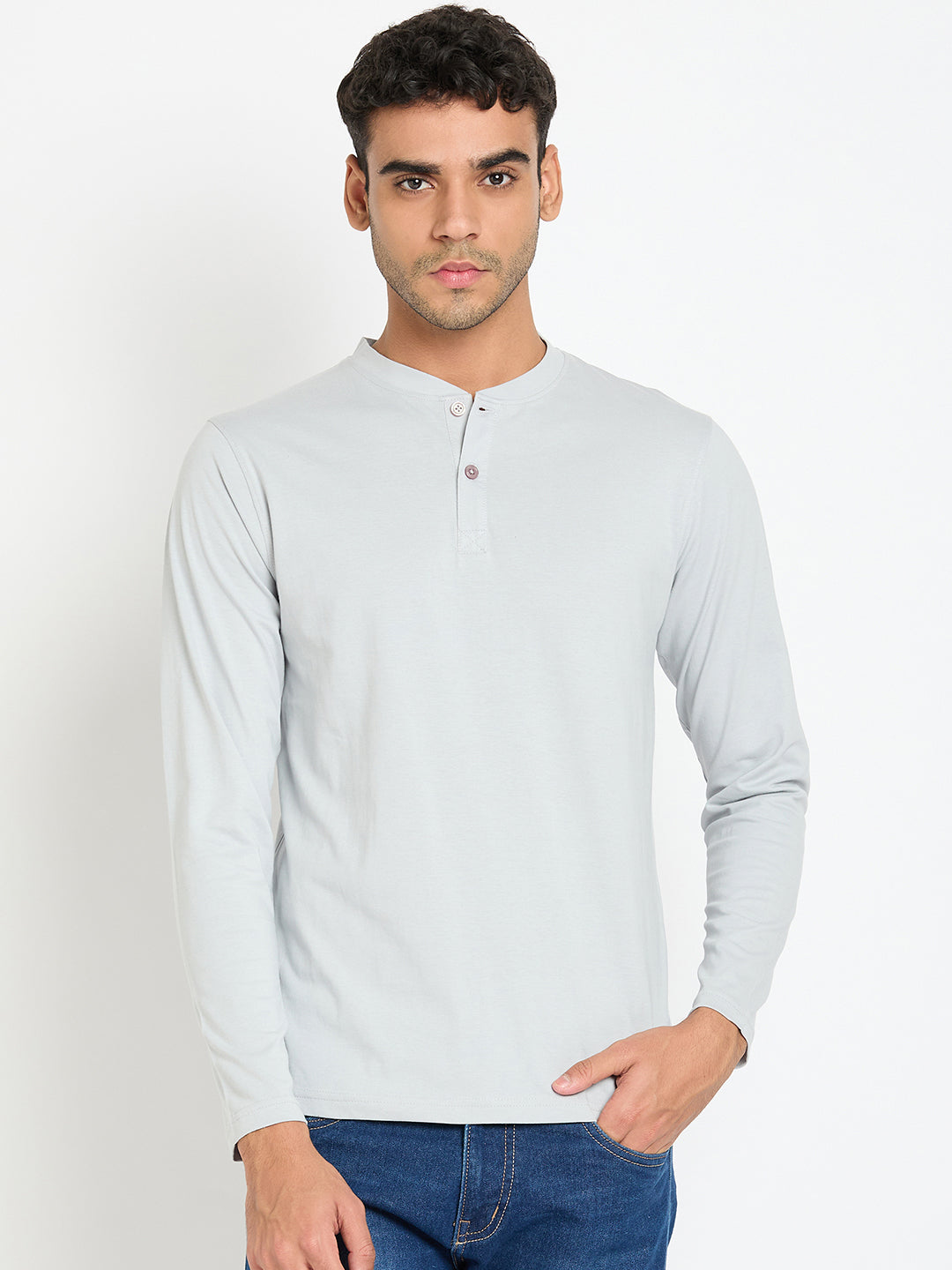 Light Grey Solid T-Shirt