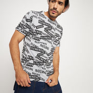 Grey Printed Half Sleeve T-Shirt