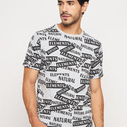 Grey Printed Half Sleeve T-Shirt