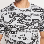 Grey Printed Half Sleeve T-Shirt
