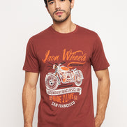 Coffee Brown Printed T-Shirt