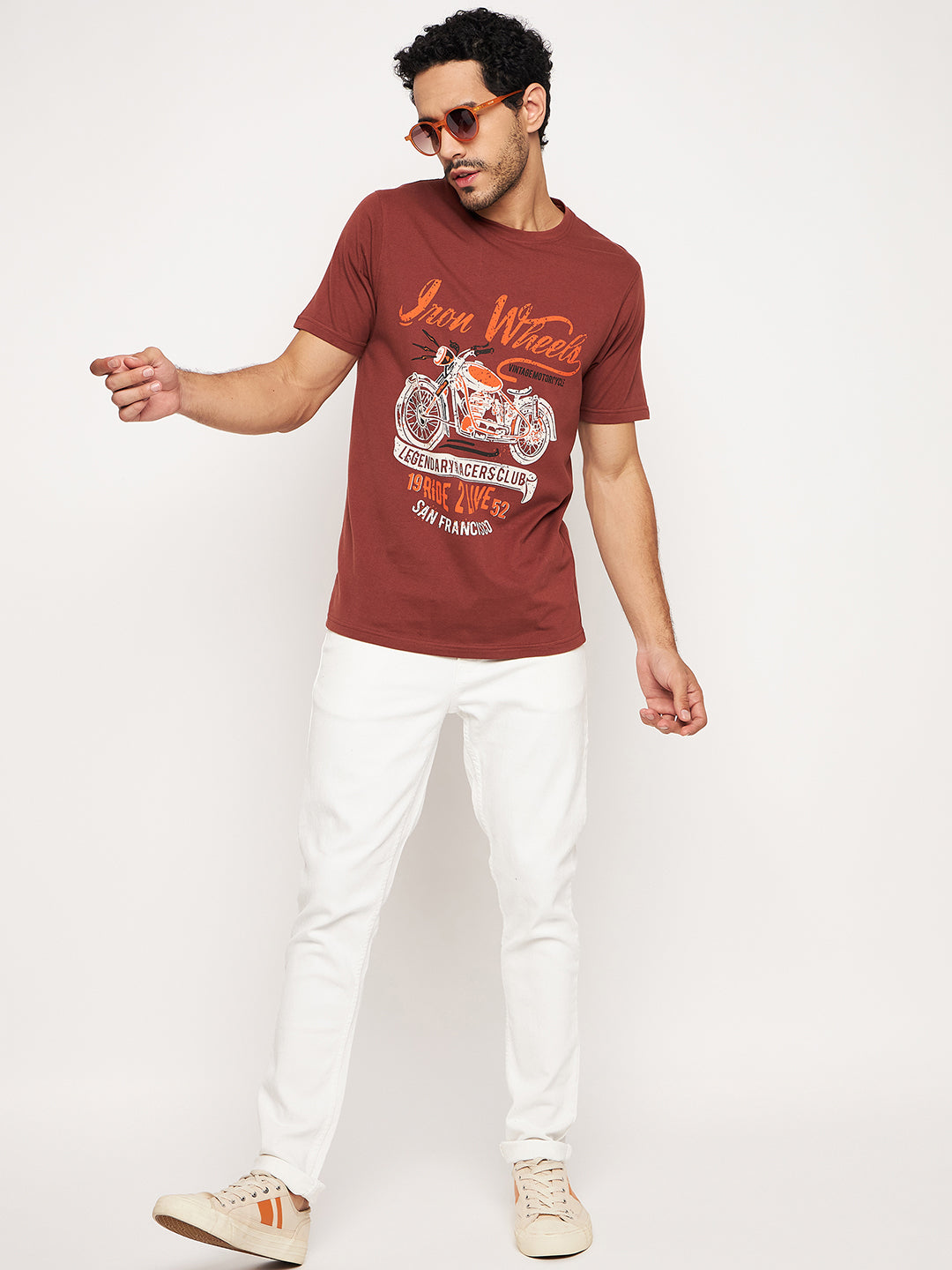 Coffee Brown Printed T-Shirt