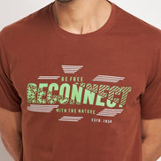 Brown Printed Half Sleeve T-Shirt