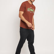 Brown Printed Half Sleeve T-Shirt