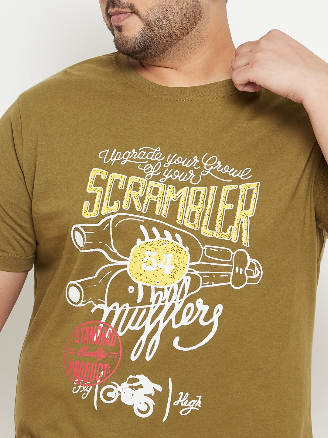Typography Printed Cotton Casual Plus Size T-shirt