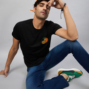 Black Chest Embroidery T-Shirt