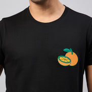 Black Chest Embroidery T-Shirt