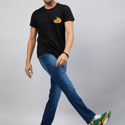 Black Chest Embroidery T-Shirt