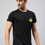Black Chest Embroidery T-Shirt
