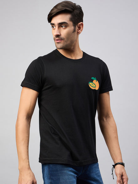Black Chest Embroidery T-Shirt