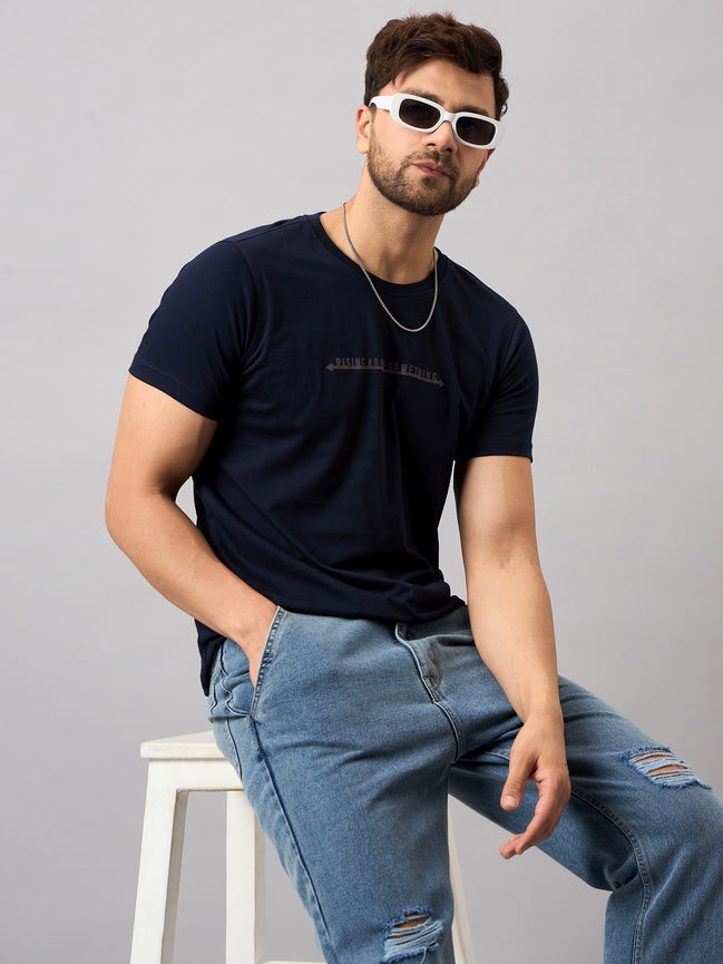 Navy Blue Printed T-Shirt